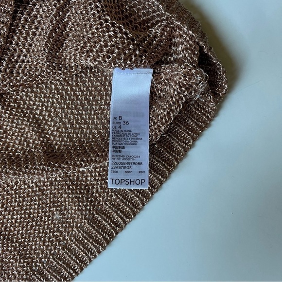 Topshop Chainmail Rosegold Tank Top Size 4 - Picture 3 of 8